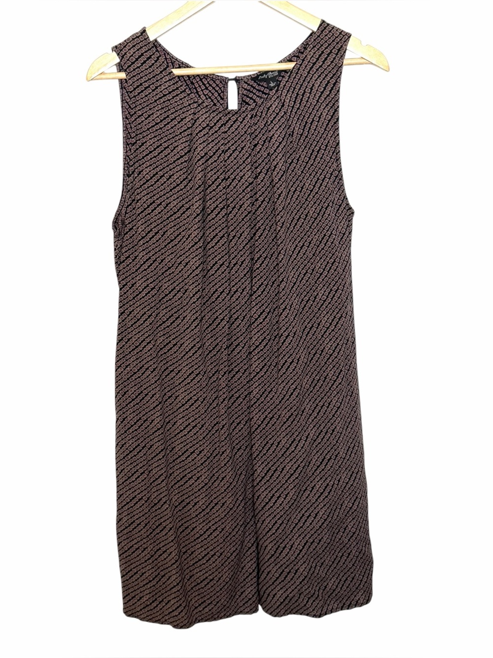 Lucky brand Sleeveless Printed shift dress Black/Brown size large